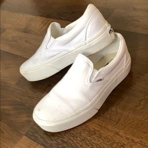 Vans slide on platform size 7.5 in white